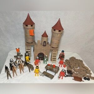 1974 1977 Geobra Playmobil System Medieval Castle Figures Horses Lot